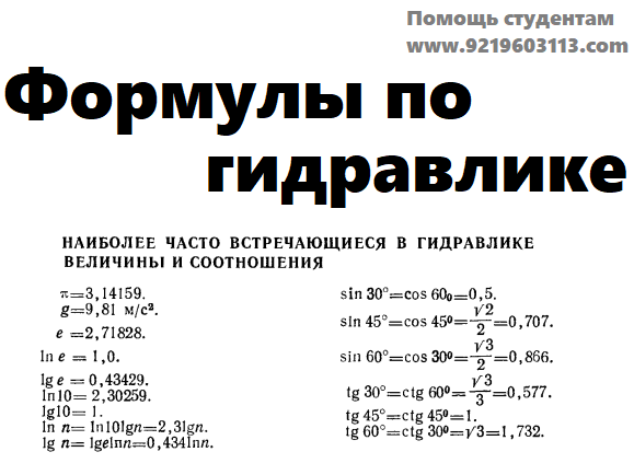 гидравлика как найти площадь