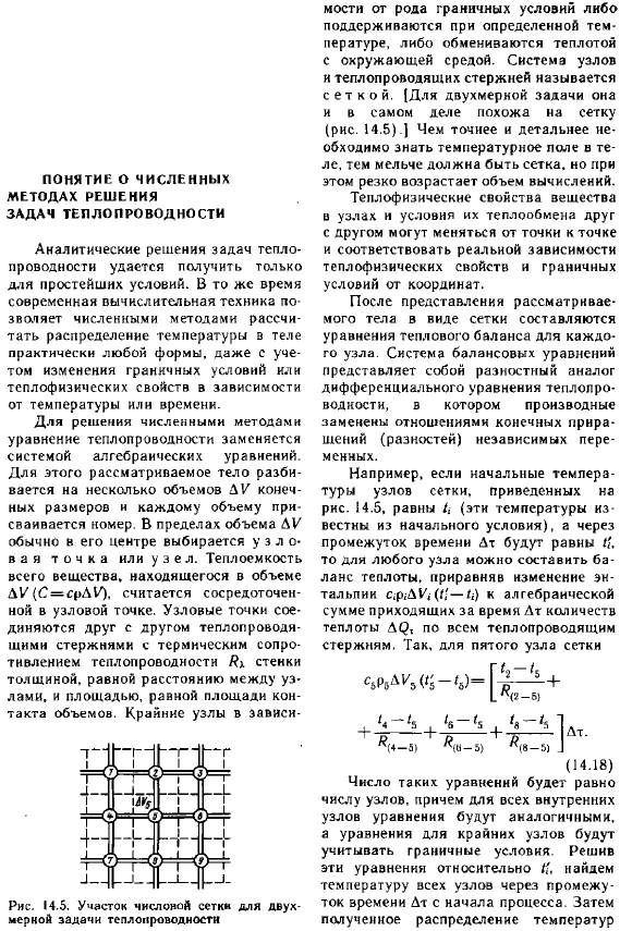 Понятие о численных методах решения задач теплопроводности