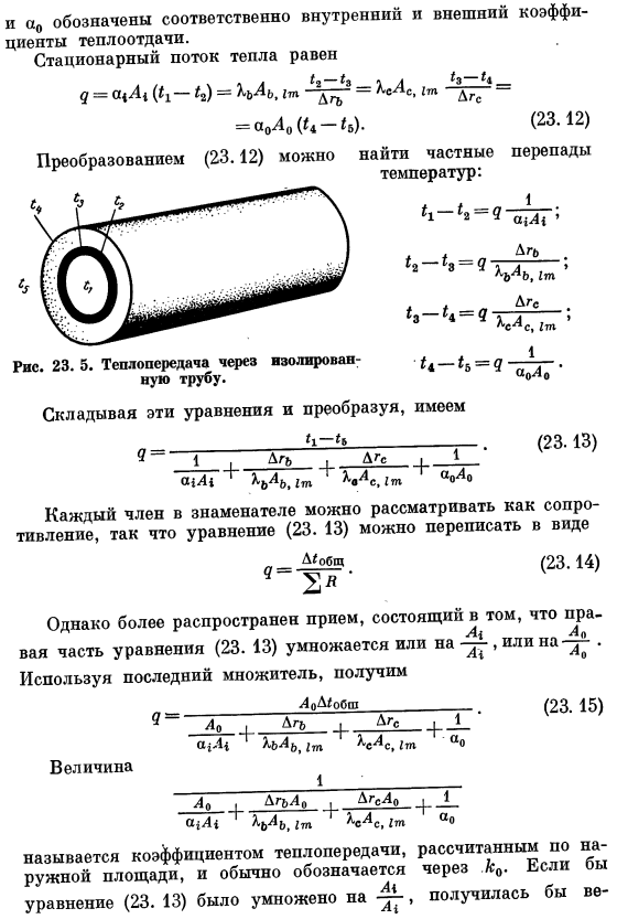 Пределы значений коэффициентов теплоотдачи