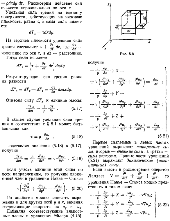 Уравнения движения вязкой жидкости (уравнения Навье—Стокса)