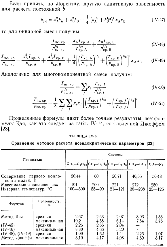 Эмпирические формулы для расчета псевдокритических параметров
