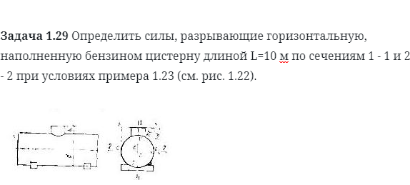 Задача 1.29 Определить силы, разрывающие горизонтальную