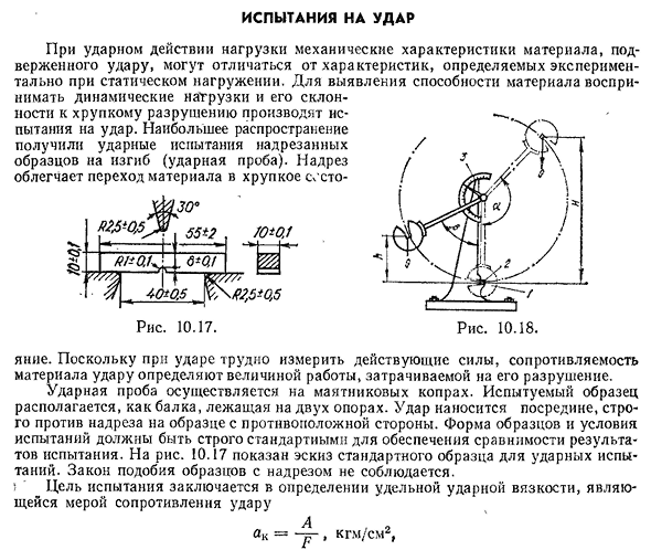 Типы надрезов в образцах при определении ударной вязкости