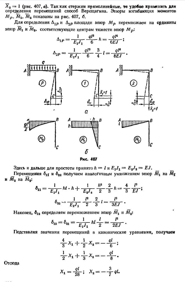 Канонические уравнения метода сил