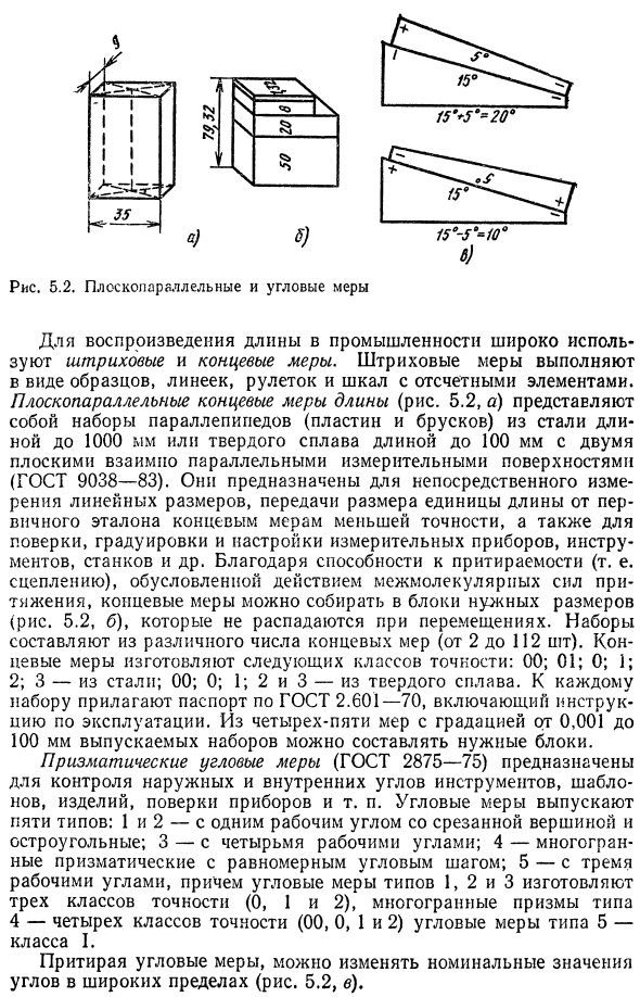 Эталоны. Меры длины и угловые меры