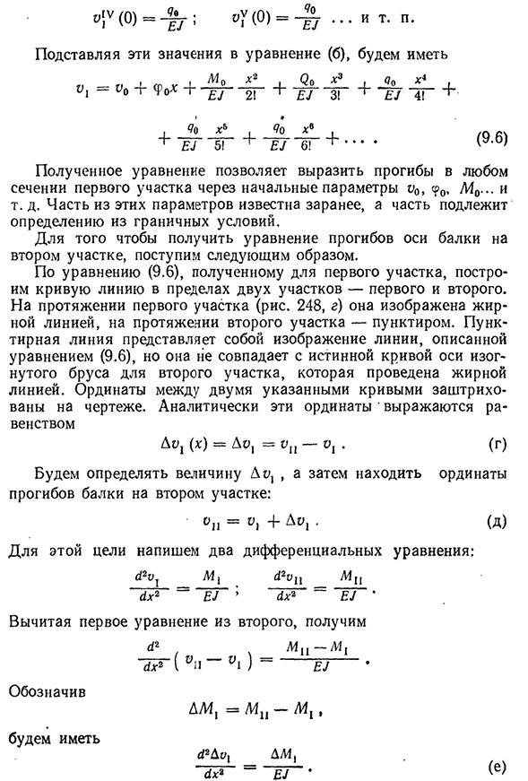 Универсальное дифференциальное уравнение изогнутой оси балки
