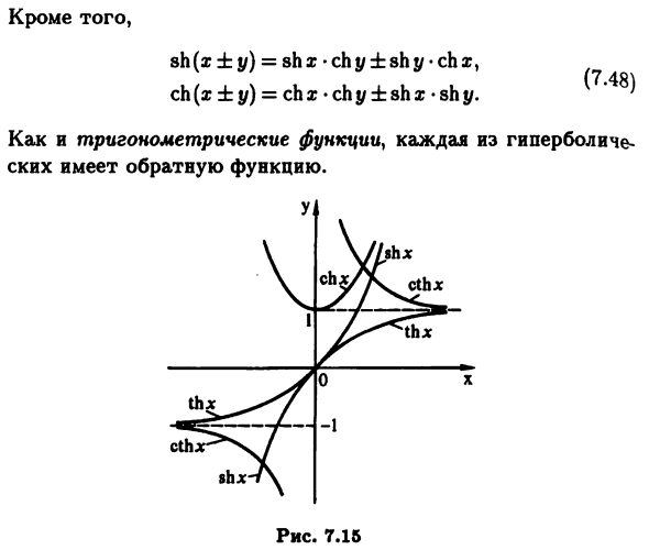 Экспонента, натуральные 
логарифмы и гиперболические функции 