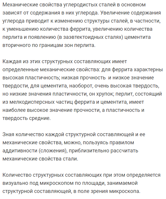 Механические свойства углеродистой качественной конструкционной стали в нормализованном состоянии