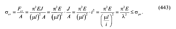 Пределы применимости формулы Эйлера. Формула Ясинского