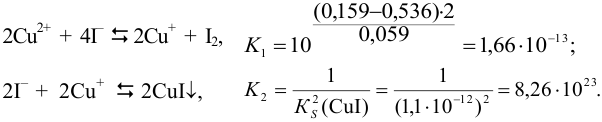 Расчет константы равновесия по стандартным и формальным потенциалам с примерами решения