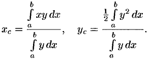 Вычисление статических моментов и координат центра тяжести плоской фигуры