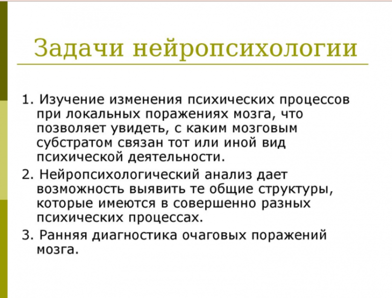 Схемы нейропсихологического обследования высших психических функций