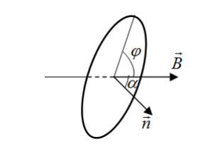 По витку радиусом R  10 см течет ток I  50 A . Виток помещен в однородное магнитное поле ( B  0,2 Тл ). Определить момент силы M , действующий на виток, если плоскость витка составляет угол 0   60 с линиями индукции. 