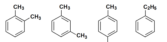  Составьте структурные формулы изомеров, отвечающих формуле С8Н10 и содержащих ароматическое кольцо. 