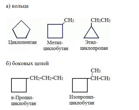 Укажите типы изомерии для циклоалканов. 