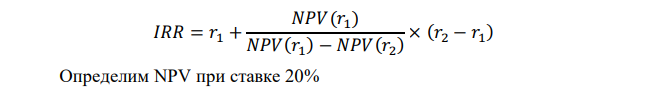 Вычислить внутреннюю норму доходности финансового потока {(0; −100), (1; −80), (2; 130), (3; 150)}, представив его в виде разности двух неотрицательных потоков.  