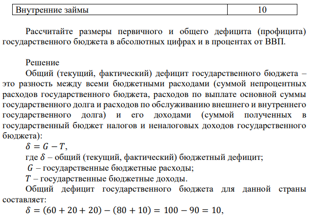 Есть данные об экономике и государственном бюджете условной страны в данном году ВВП 500 Налоги в государственный бюджет 80 Неналоговые доходы государственного бюджета 10 Непроцентные расходы государственного бюджета 60 Расходы по выплате основной су