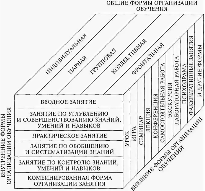 Примеры форм организации обучения