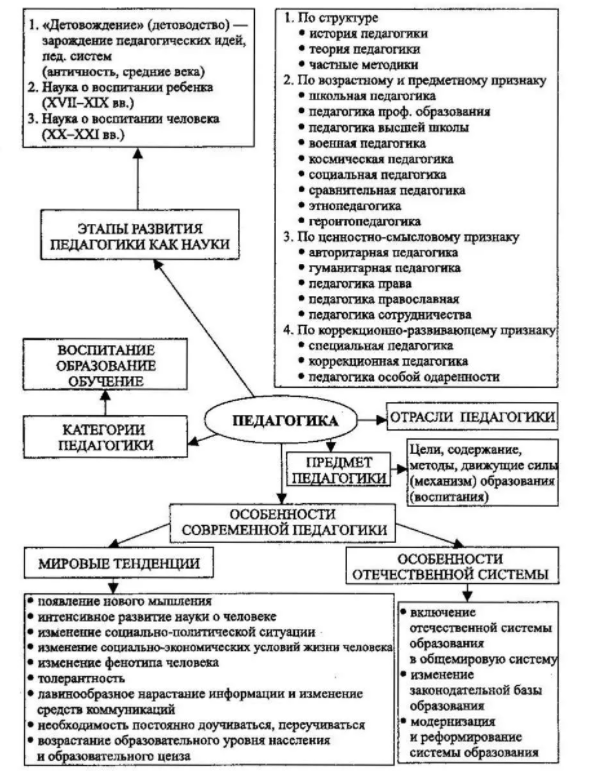 История педагогики в схемах и таблицах